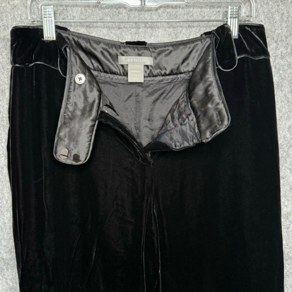 Ann Taylor Margo Silk Blend Velvet Wide Leg Pant- Sz 10 - Picture 4 of 6